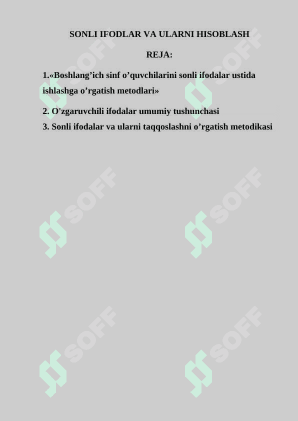 SONLI IFODLAR VA ULARNI HISOBLASH 2