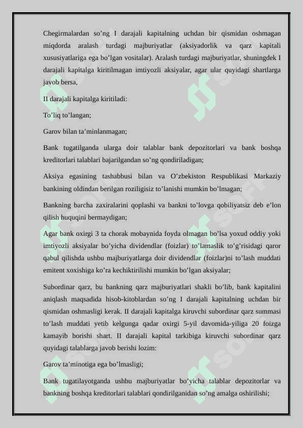Banklarning kapitali va uning buxgalteriya hisobini yuritilishi 8