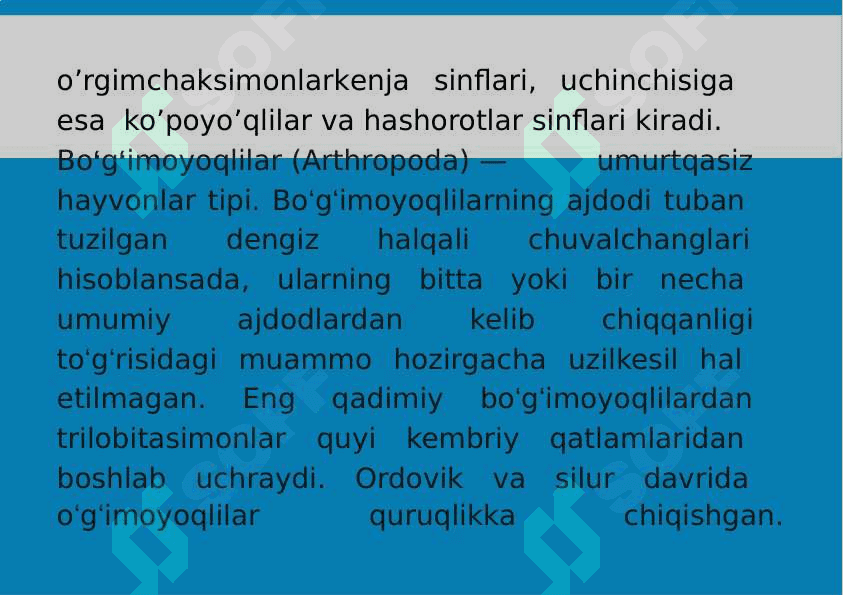 9-Mavzu: Bo‘g‘imoyoqlilar(Arthropoda) tipi. 4
