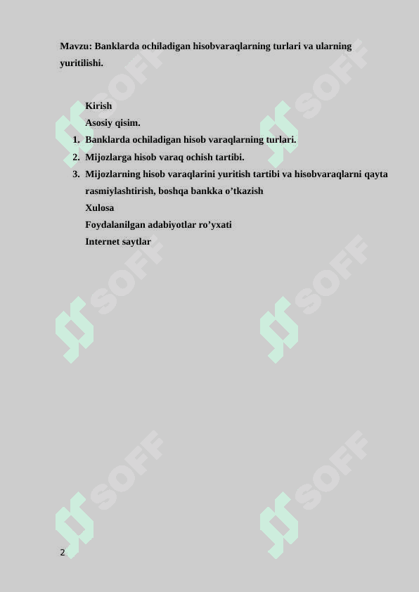 Banklarning nomoddiy aktivlari va ularning buxgalteriya hisobi 2