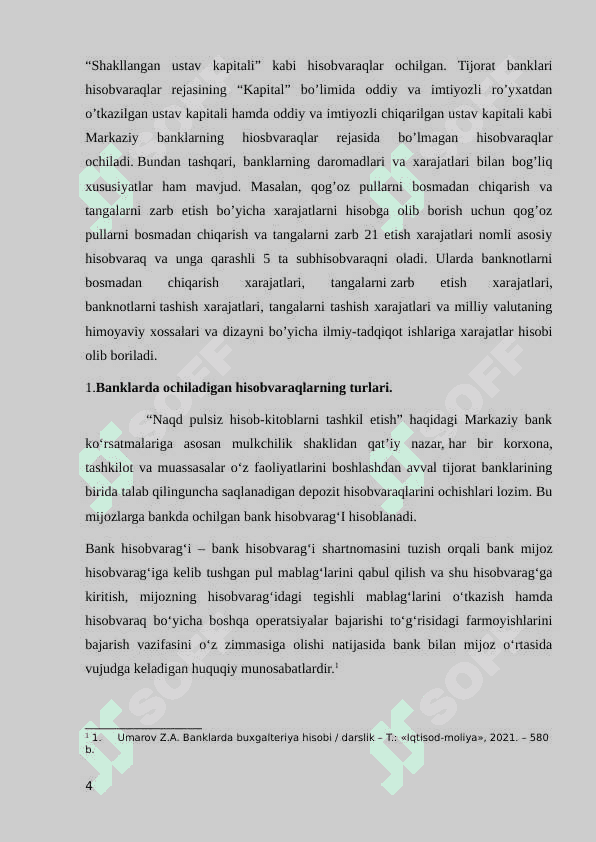 Banklarning nomoddiy aktivlari va ularning buxgalteriya hisobi 4