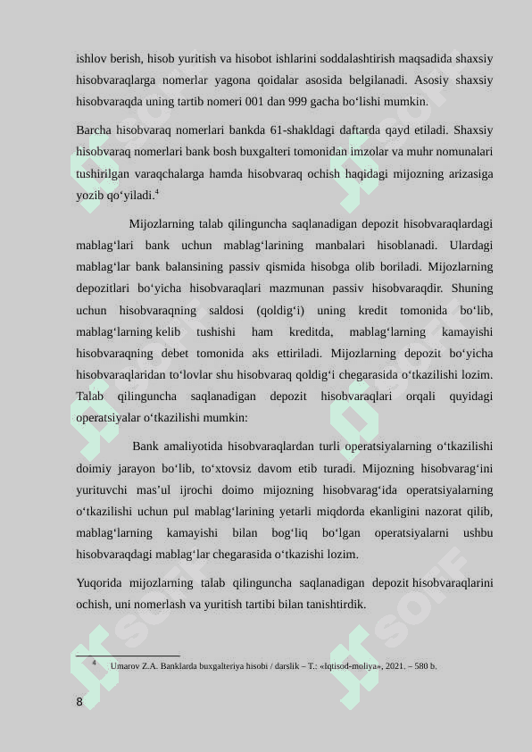 Banklarning nomoddiy aktivlari va ularning buxgalteriya hisobi 8