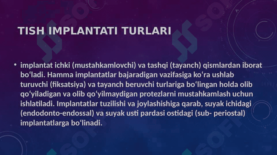 Implantat turlari, tasnifi, Tarkibiy qisimlari, Dental implatlarda kopriksimon protezlar klinil labarotor bosqichlari 2