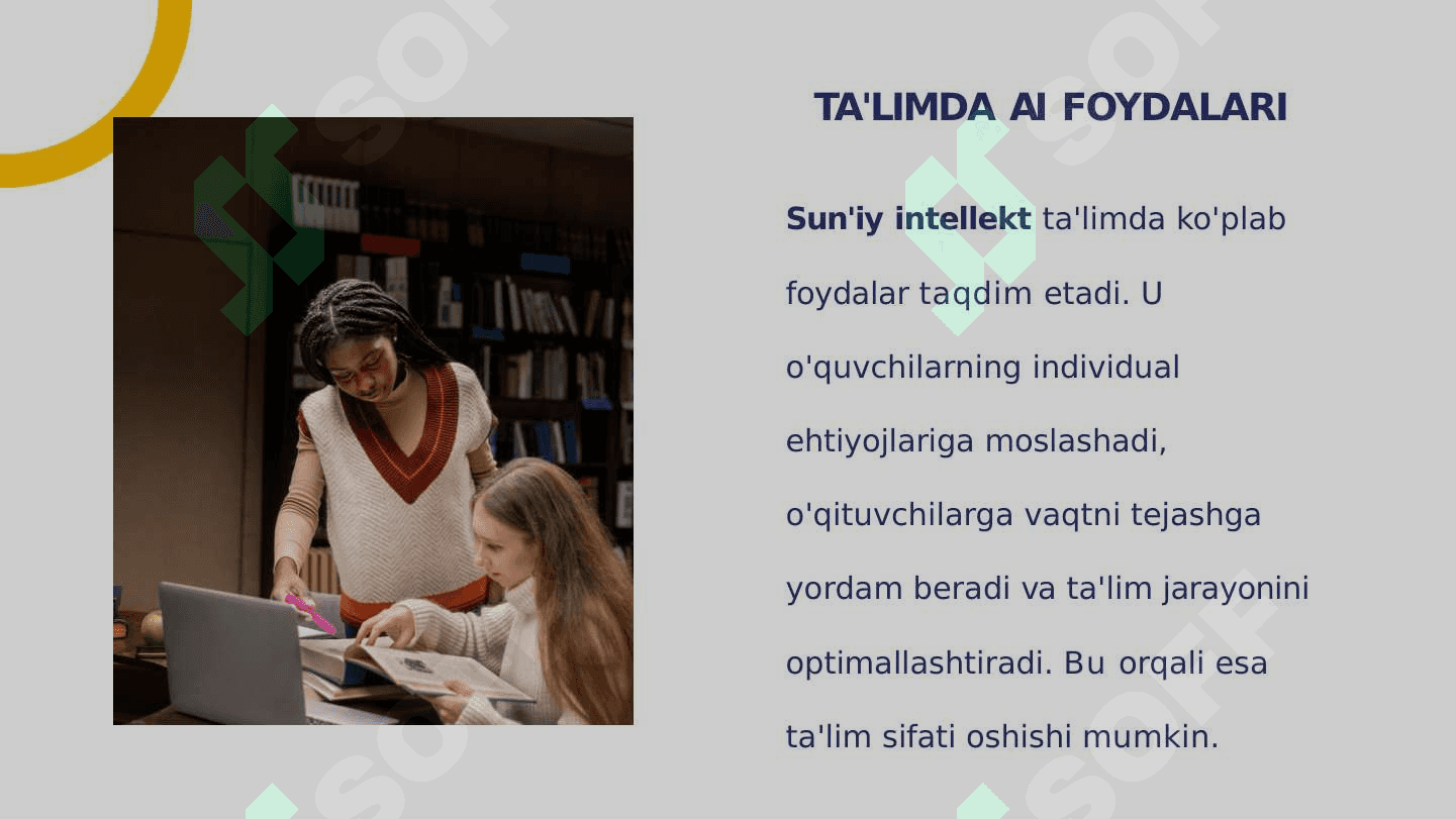 SUN'IY INTELLEKTNING TA'LIMDA QO'LLANILISHI 4