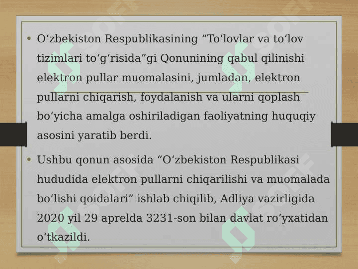 Raqamli naqd pullar va ularning mamlakatimizdagi iqtisodiy o'rni va ahamiyati 3