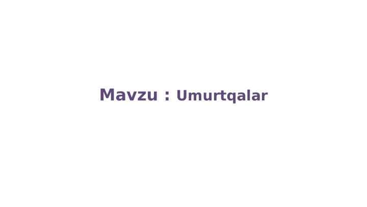 Umurtqalar