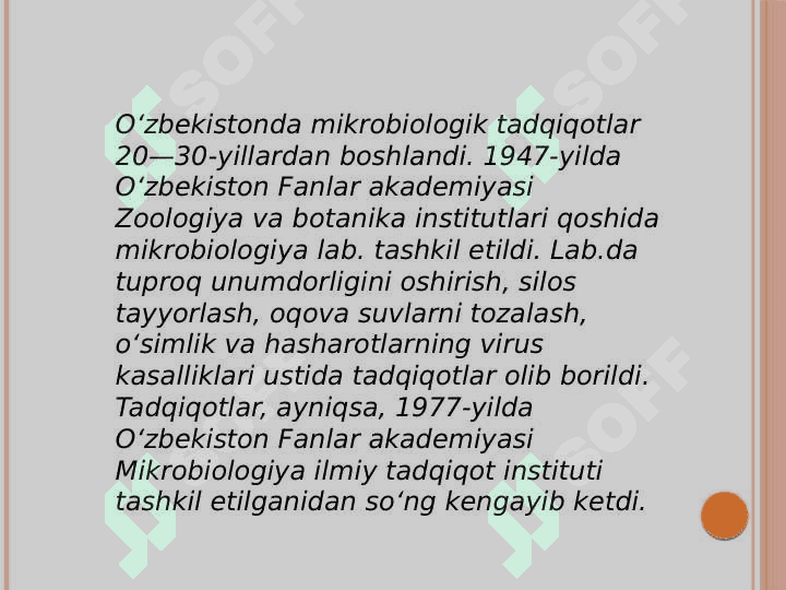 Mikrobiologiya, virusologiya, immunologiya, parazitologiya modulini rivojlanishiga hissa qoʻshgan dunyo va Oʻzbekistonning yetakchi olimlari. 5