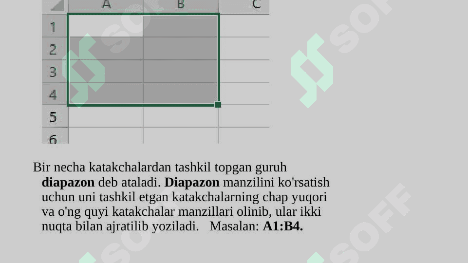 Elektron jadvallar bilan ishlash texnalogiyasi 5
