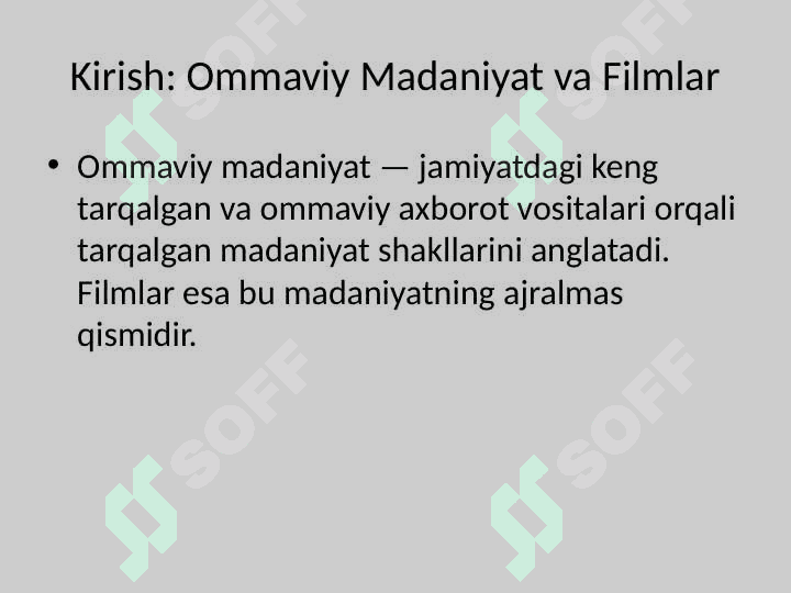 Filmlar va ommaviy madaniyat 2