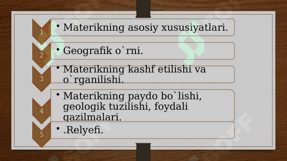 Janubiy Amerikaning geografik o`rni, o`rganilishi, geologik tuzilishi, foydali qazilmalari, relyefi. 2