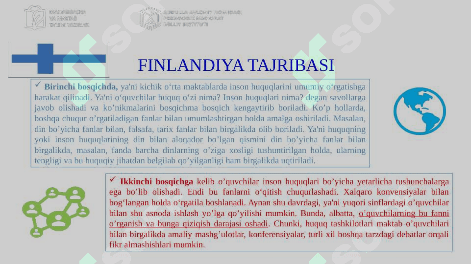 O`quvchilarga huquqiy ta`lim berishda milliy va xalqaro huquq sohalarini o`qitishning zamonaviy tendensiyalari 7