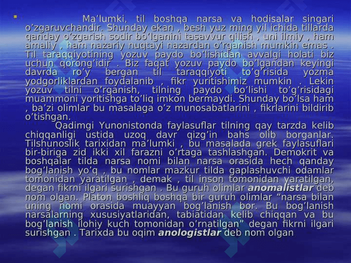 TILLARNING DHAKLLANISH VA TARAQQIY QILISH 3
