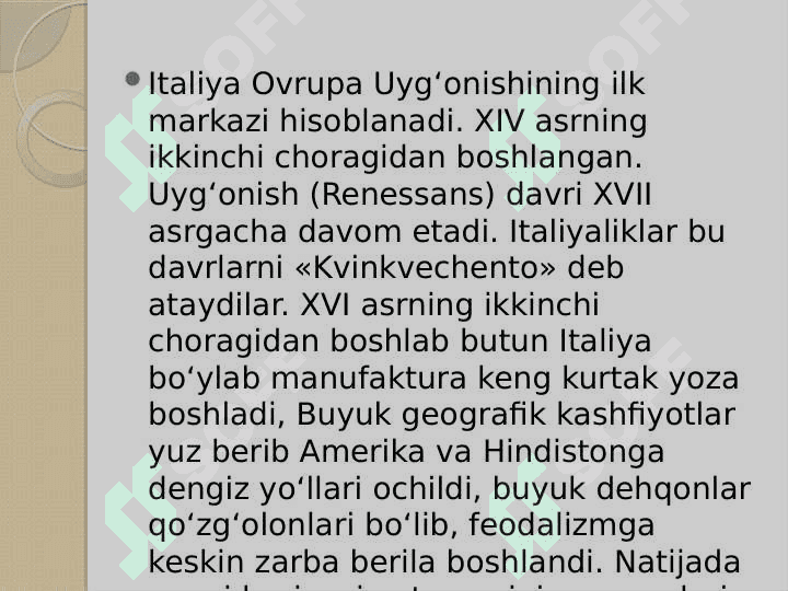 ITALIYADA UYGʻONISH DAVRI ADABIYOTI 3
