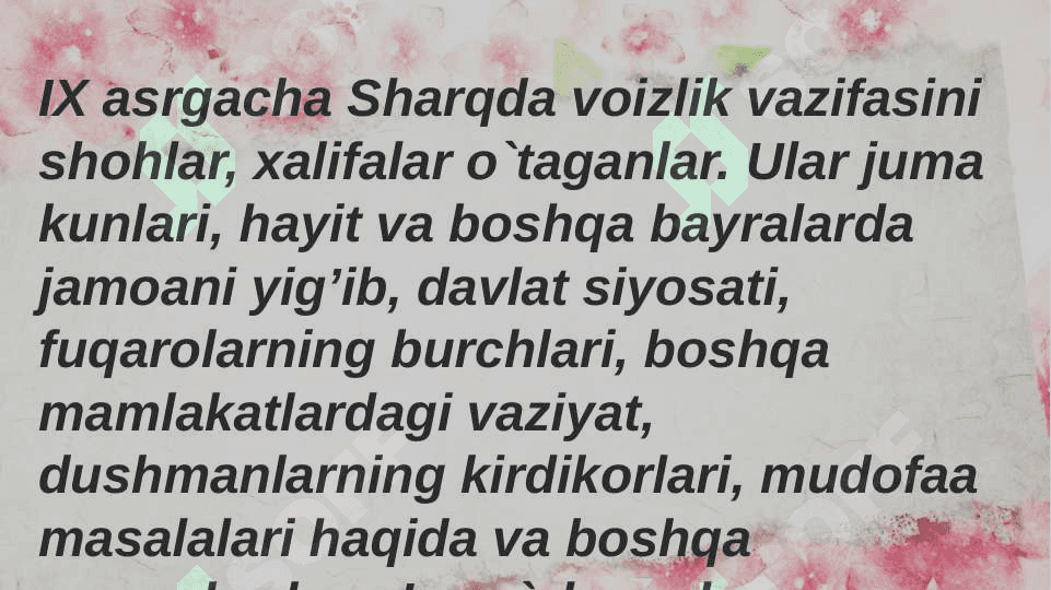 Markaziy Osiyoda oʻrta asrlarda voizlik sanʼati 3