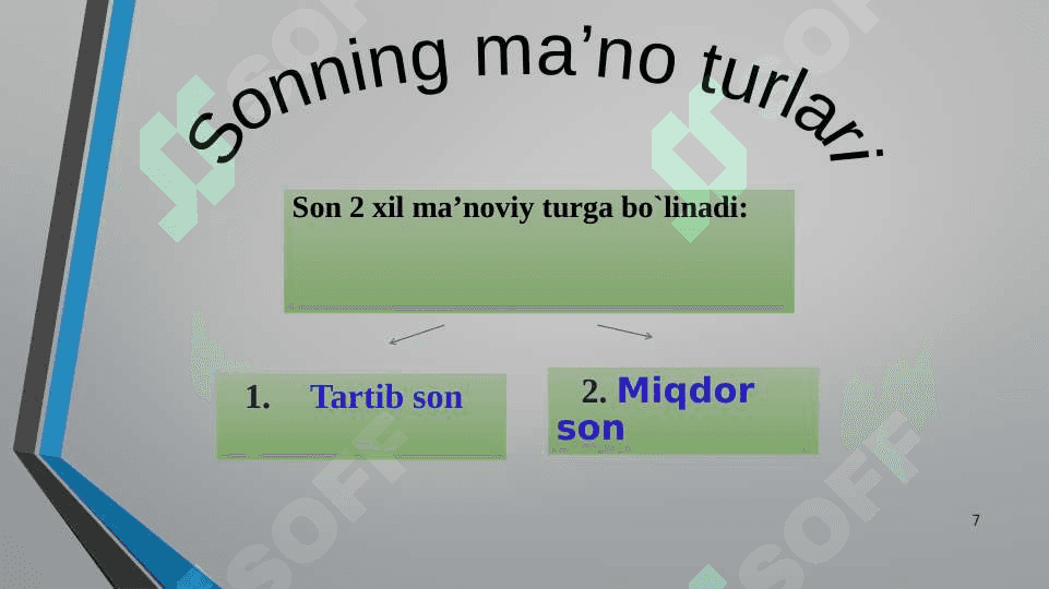 Son soʻz turkumini oʻrganish 7