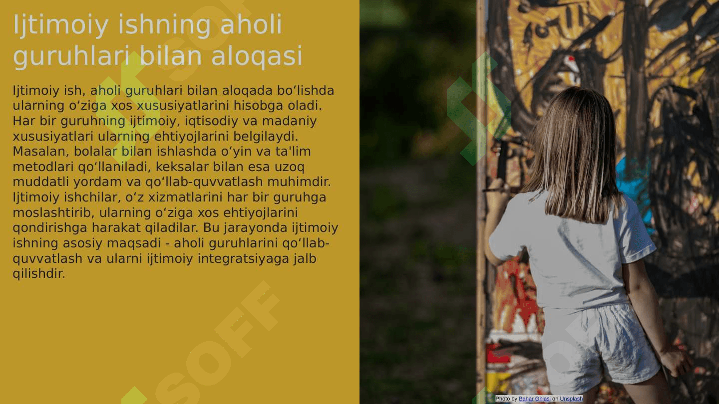 Aholining turli guruhlari bilan olib borayotgan ijtimoiy ishning oʻziga xosligi 3