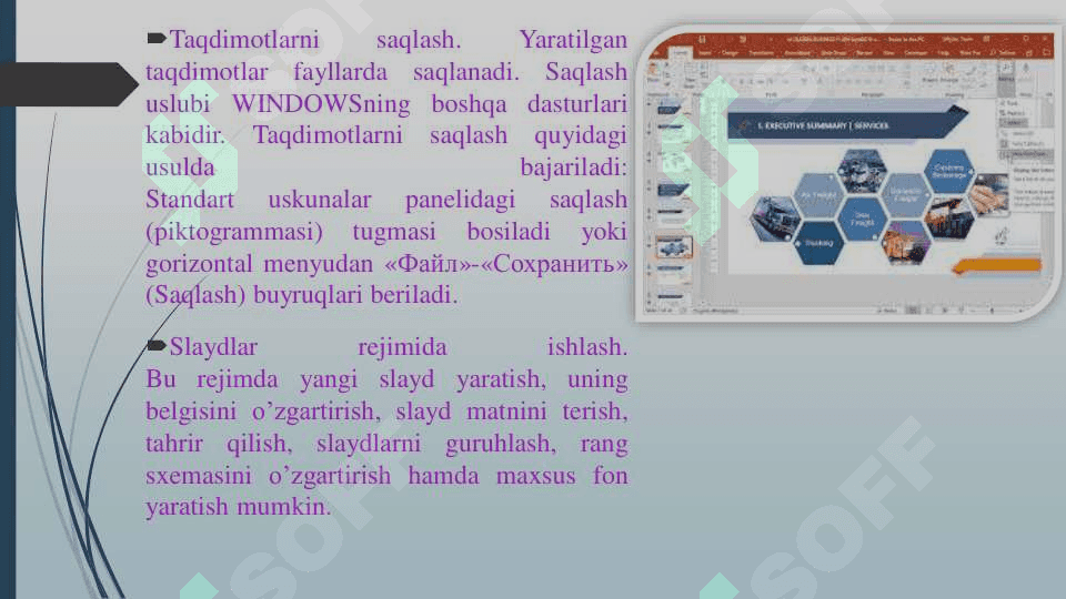 TAQDIMOT MUHARRIRLARIDA TAYYORLANGAN TAQDIMOTLARNI TAHRIRLASH VA FORMATLASH 3