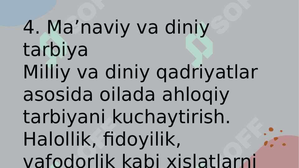 Oilada yoshlarni mustaqil oilaviy hayotga tayyorlash 7