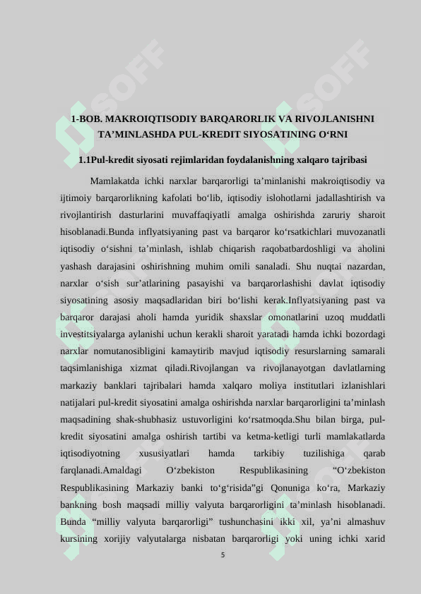 Pul muomalasi .Kredit tizimi va banklar 5