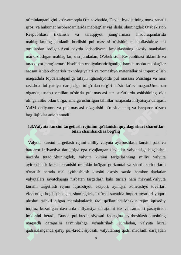 Pul muomalasi .Kredit tizimi va banklar 8