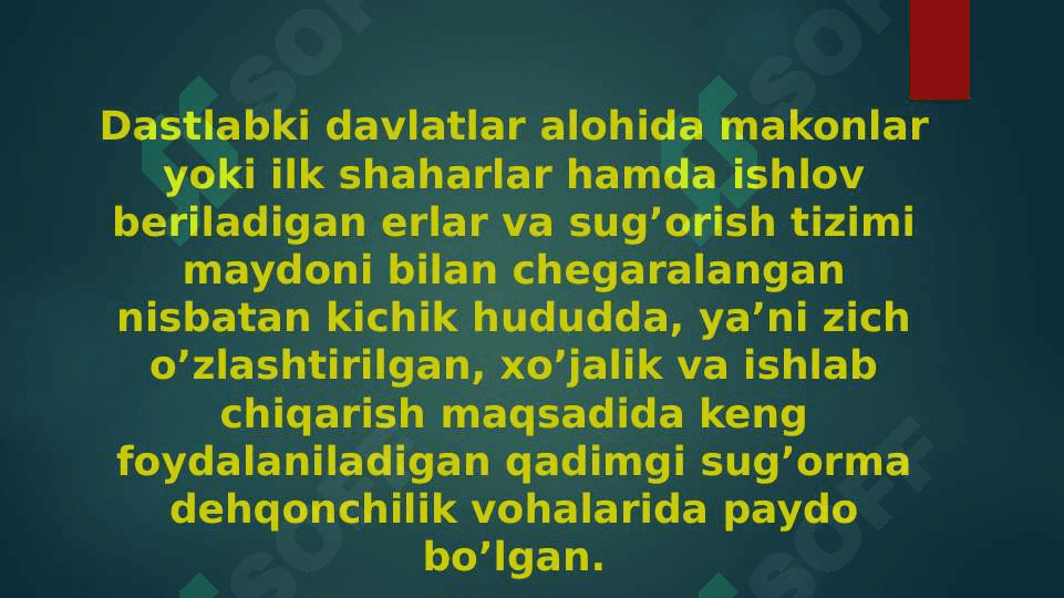 Shaharlarning vujudga kelishi va ularning davlatlarini tashkil topishining oʻrni 6