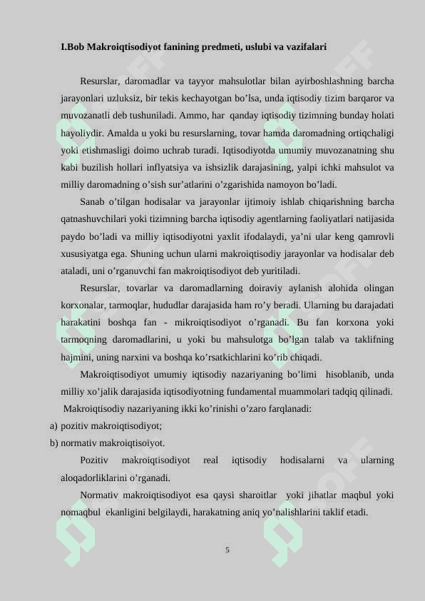 Makroiqtisodiy ko'rsatkichlarning tarkibi va mohiyati 5