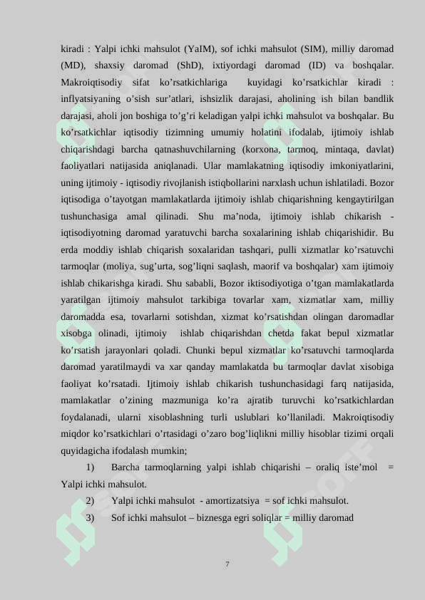 Makroiqtisodiyot uning maqsadlari va vazifalari. 7
