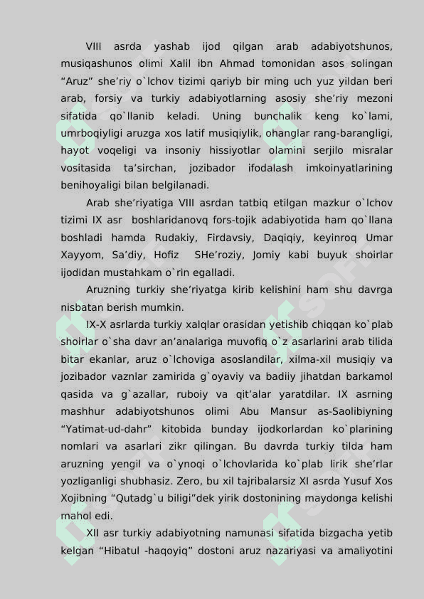 ARUZ TIZIMI HAQIDA UMUMIY MA'LUMOT. ARUZNING NAZARIY ASOSLARI 4