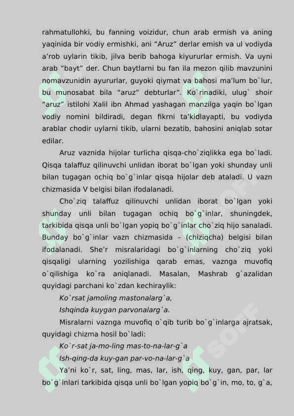 ARUZ TIZIMI HAQIDA UMUMIY MA'LUMOT. ARUZNING NAZARIY ASOSLARI 7