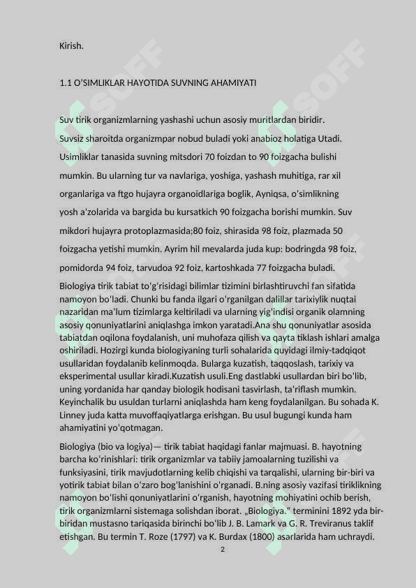 Qishloq xo’jaligi ekinlarining sug’orishni fiziologik asoslari 2