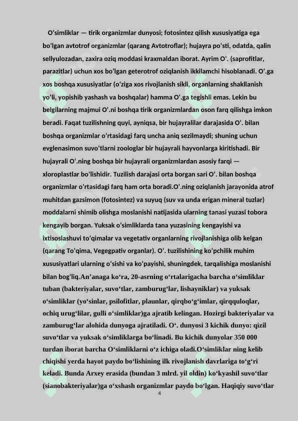 Turli ekalogik guruh oʻsimliklarida suv almashinuv xususiyatlari 4