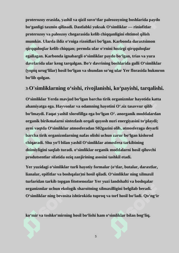 Turli ekalogik guruh oʻsimliklarida suv almashinuv xususiyatlari 5
