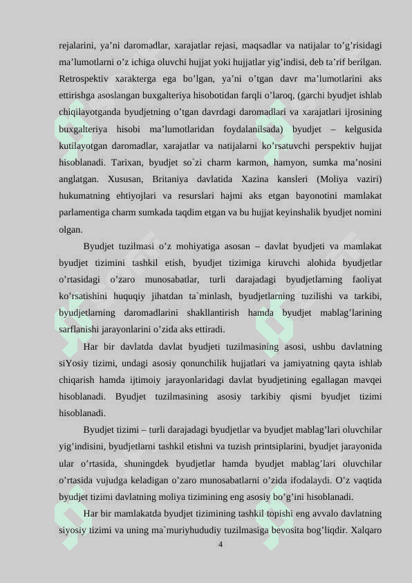 BYUDJET:  UNING SHAKLLANISHI VA   TAQSIMLANISHINING  IQTISODIYOTDAGI AHAMIYATI 4
