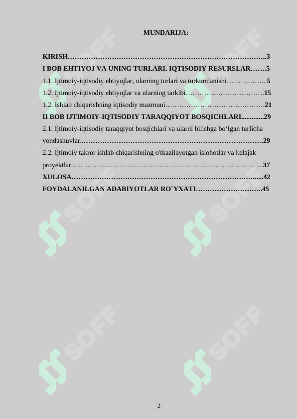 IJTIMOIY-IQTISODIY EHTIYOJLARNING MAZMUNI VA ULARNING TURKUMLANISHI 2