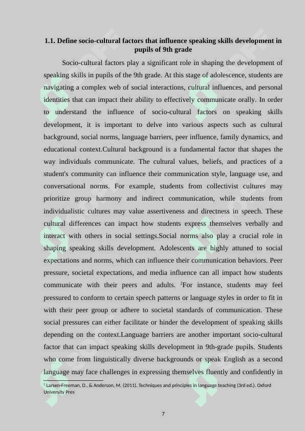 Socio-cultural problems of developing speaking skills of pupils of 9 grades 6
