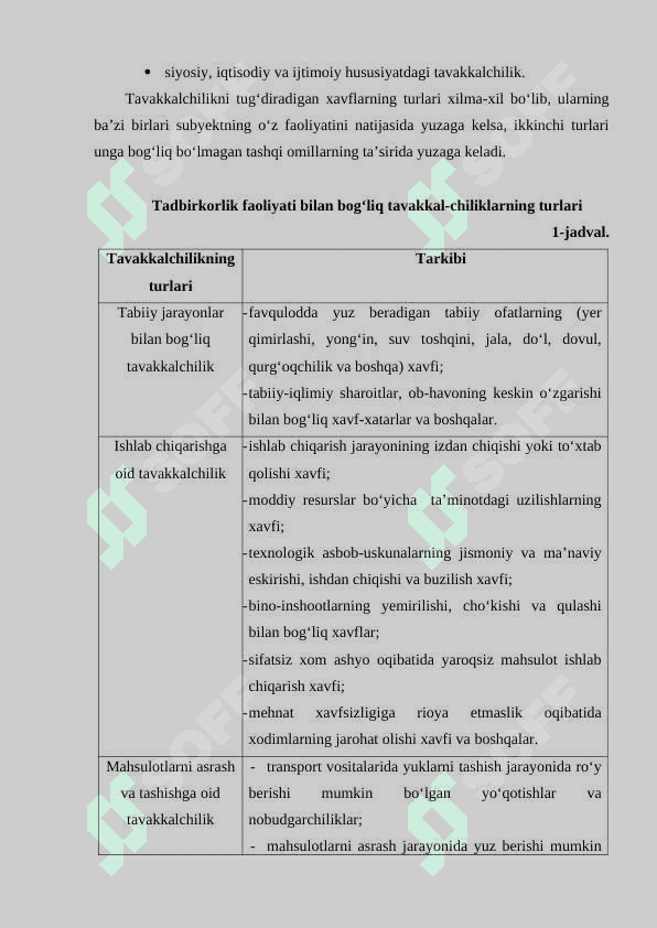 Tavakkalchilikni pasaytirishda sug’urtaning ahamiyati 5