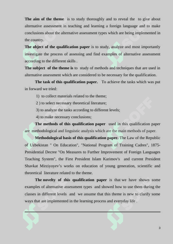 Types of testing and assessment in evaluating the ESP students 3