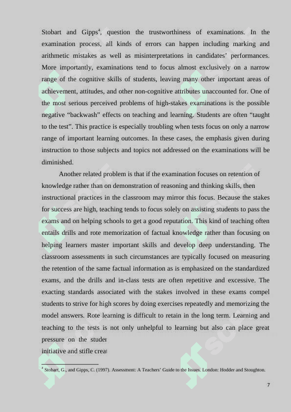 Types of testing and assessment in evaluating the ESP students 7