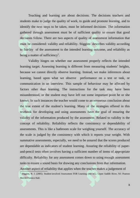 Types of testing and assessment in evaluating the ESP students 8
