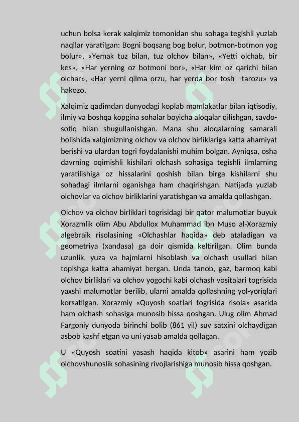 O'rta asr yaqin sharq mamlakatlari o'lchov birliklari 5