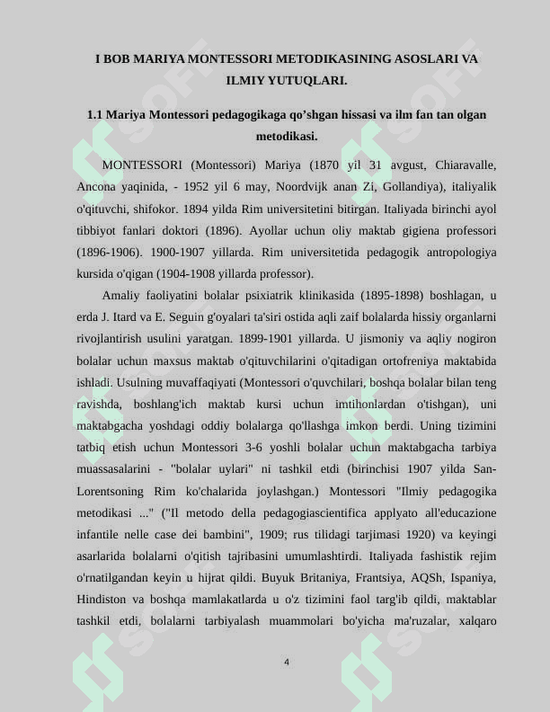 Mariya montessori metodikasi asosida tarbiya berishning bola rivojlanishidagi o'rni 4