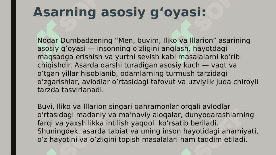 Men, buvim, iliko va illarion asari tahlili - Nodar Dumbadze 7