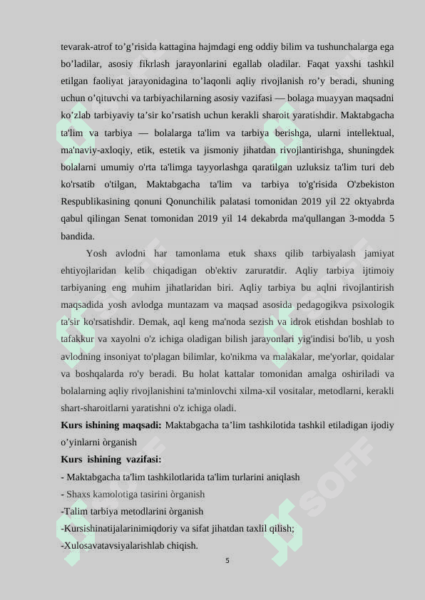 Maktabgacha ta’lim tashkilotida tashkil etiladigan ijodiy o’yinlar 5