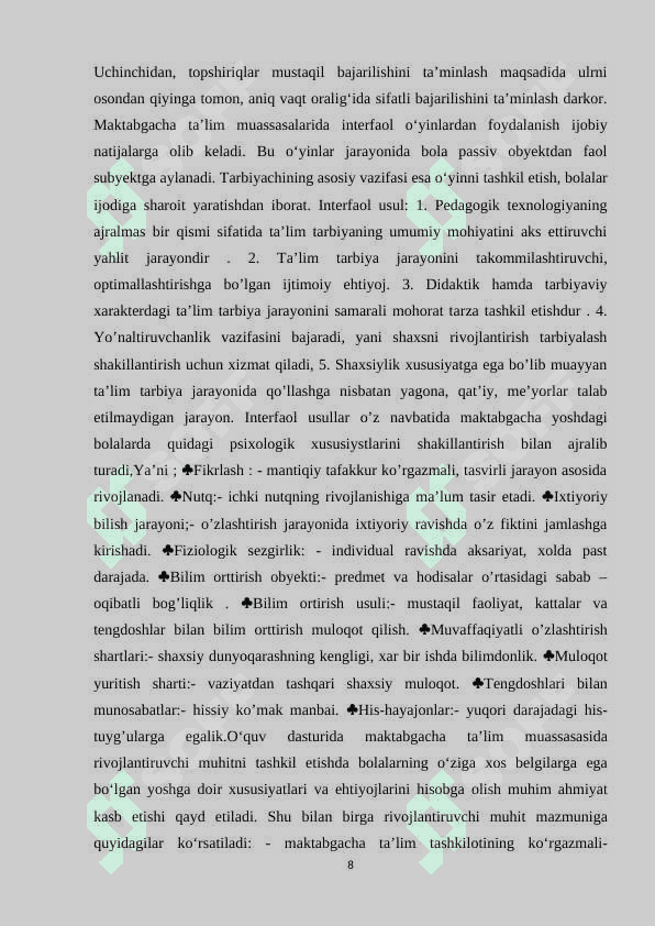 Maktabgacha ta’lim tashkilotida tashkil etiladigan ijodiy o’yinlar 8