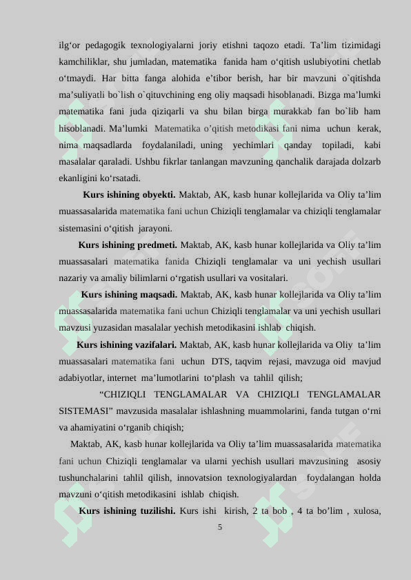 Chiziqli tenglamalar mavzusini òqitish metodikasi 5