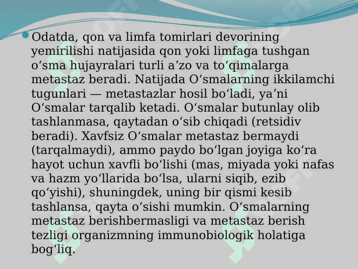 O’sma kasalliklari 4