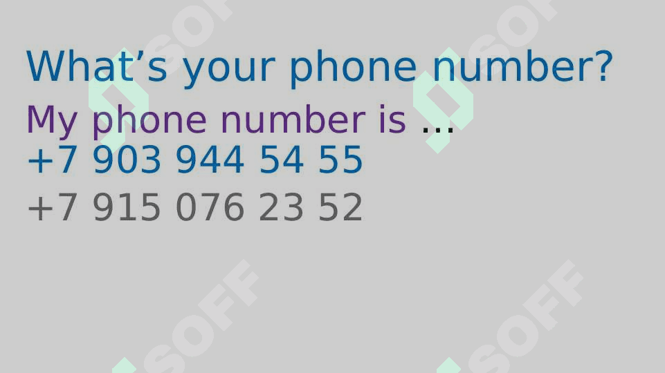 Number and telling telephone number 3