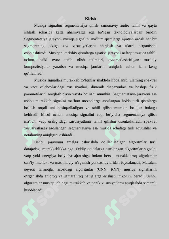 Musiqa signalini segmentatsiya qilish algiritmalari 3