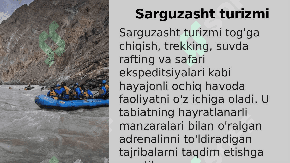 Turizmga kirish. Turizm turlari 3