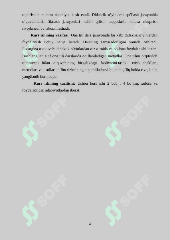 Boshlang`ich sinflarda gap mavzusini o`rgatish metodikasi . 4
